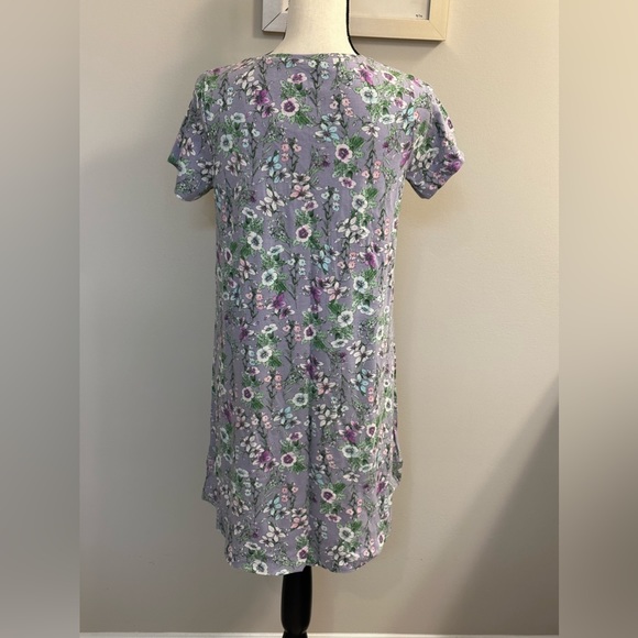 NWT J Jill Sleep Gown Size XS Freesia Pattern Grey and lavender - Picture 2 of 5